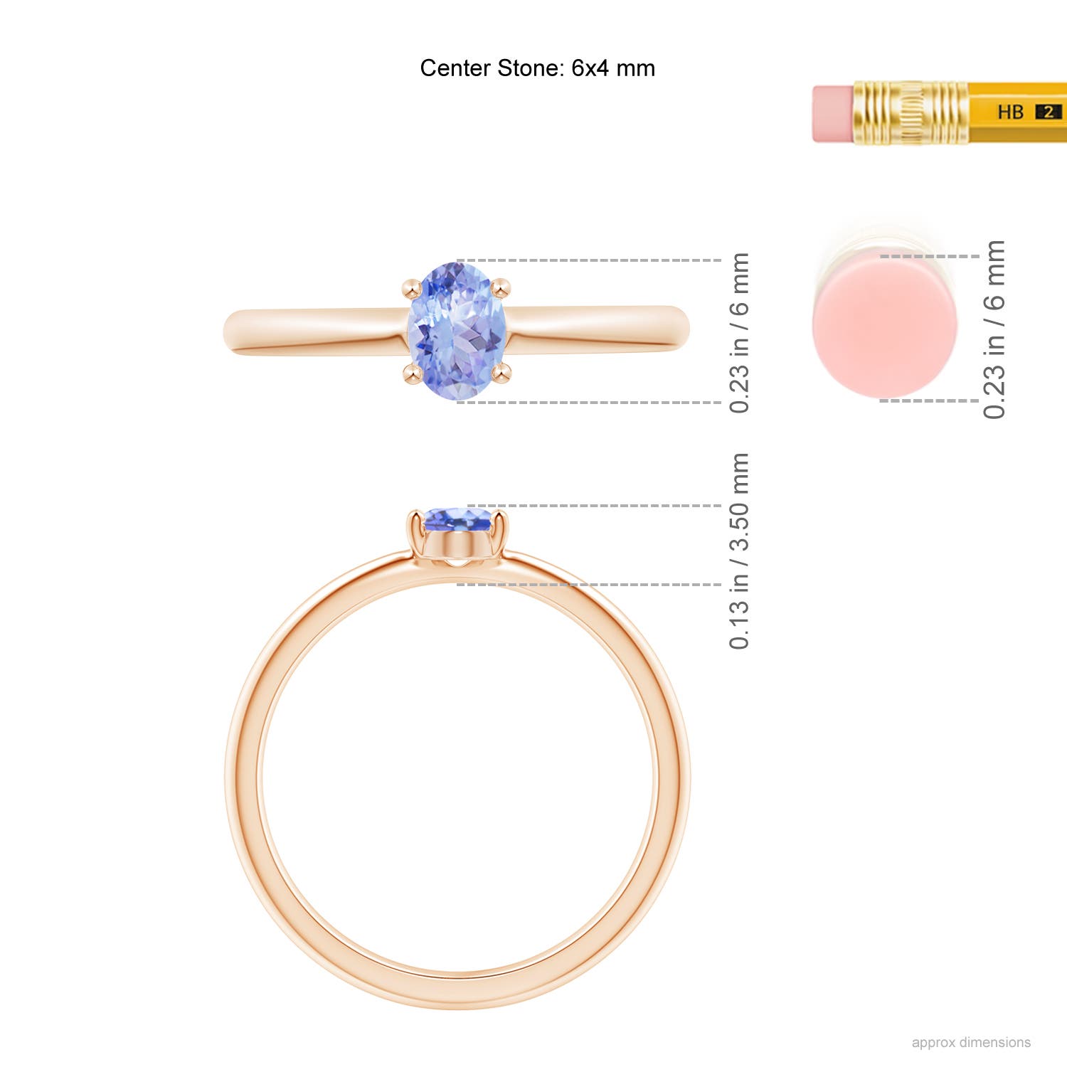 AA - Tanzanite / 0.45 CT / 14 KT Rose Gold