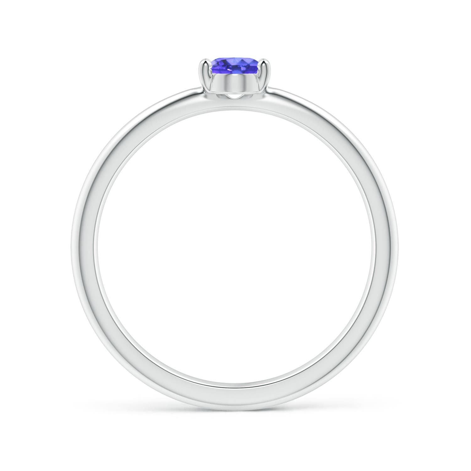 AAA - Tanzanite / 0.45 CT / 14 KT White Gold