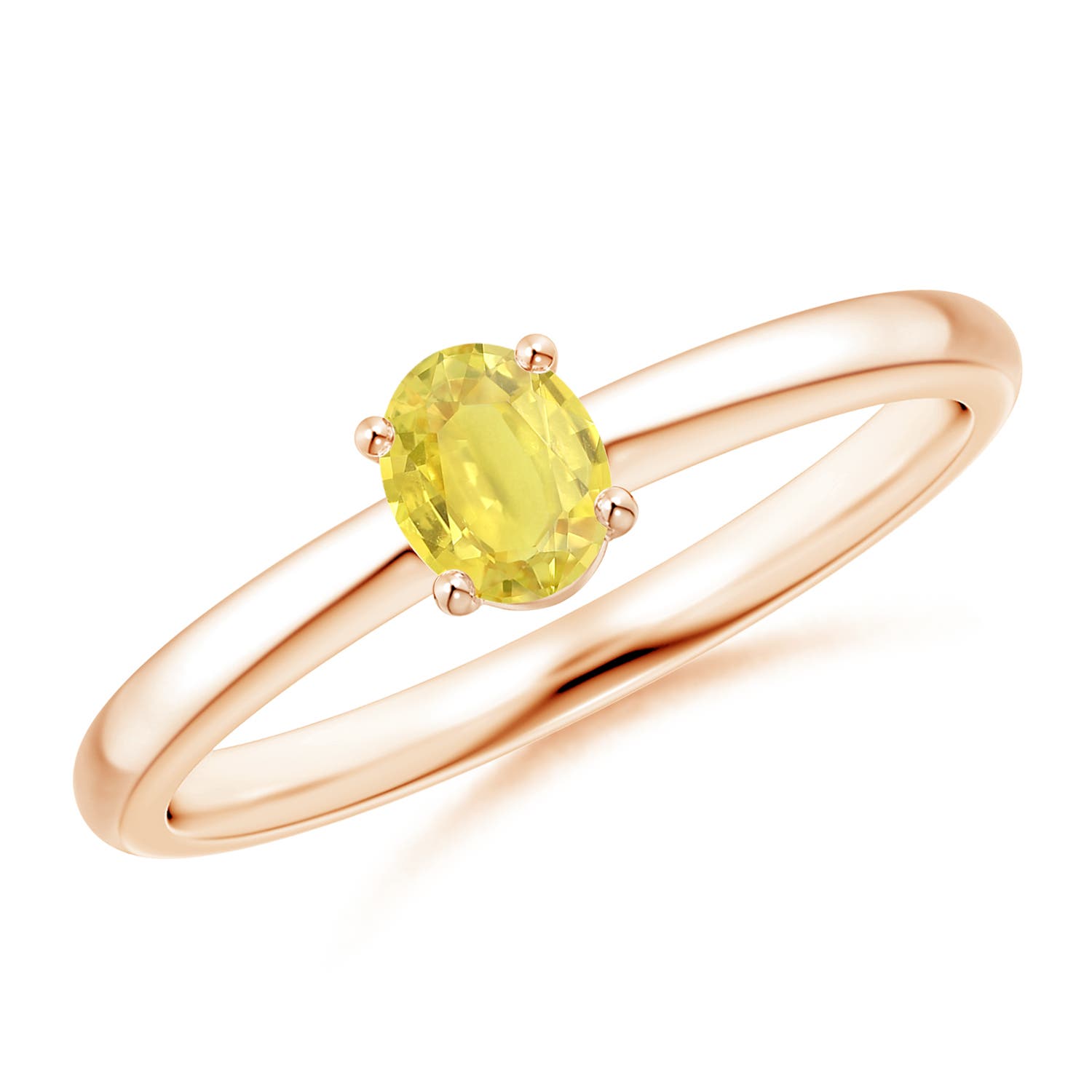 A - Yellow Sapphire / 0.45 CT / 14 KT Rose Gold