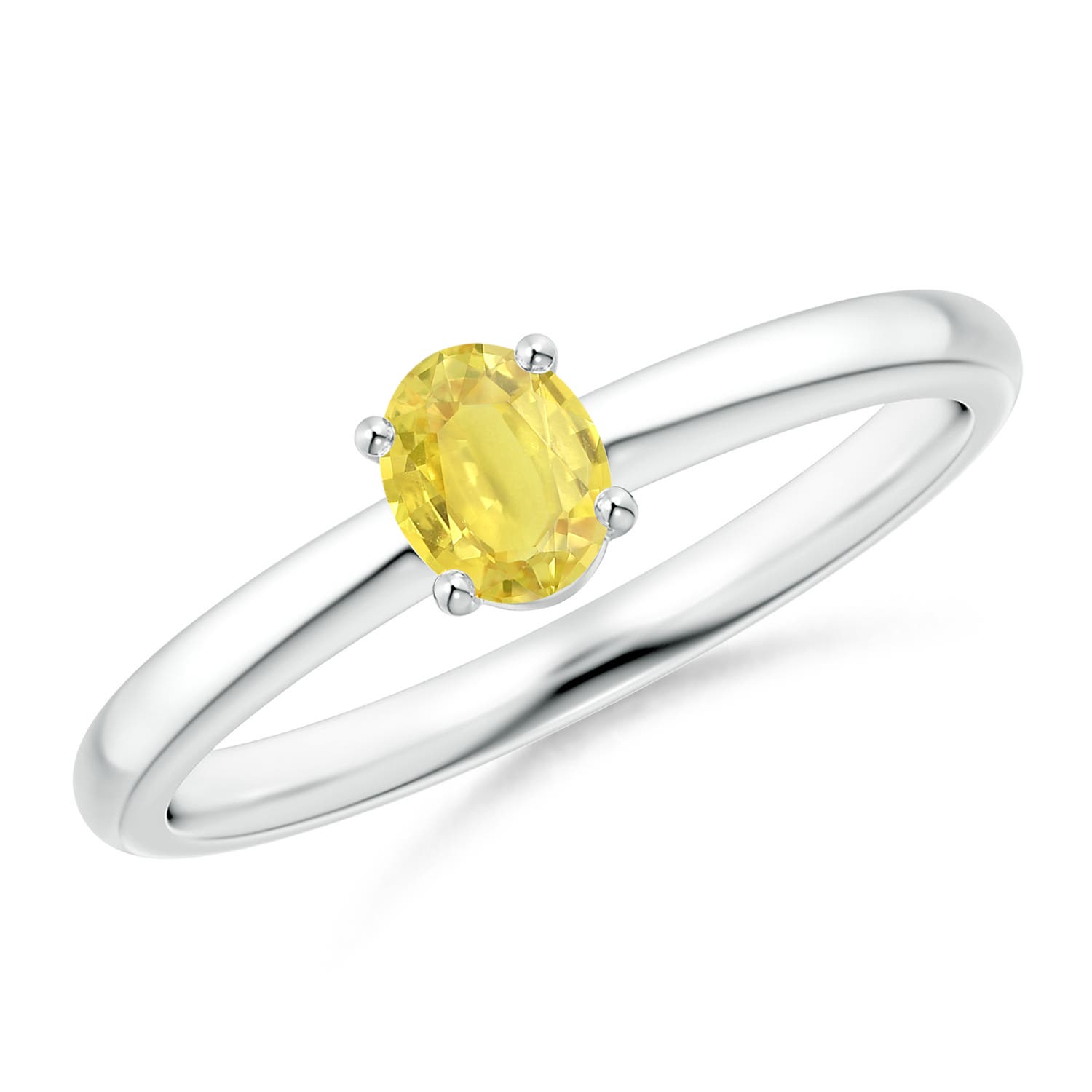 A - Yellow Sapphire / 0.45 CT / 14 KT White Gold