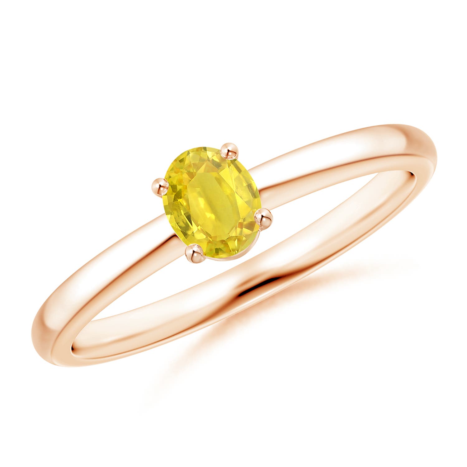 AA - Yellow Sapphire / 0.45 CT / 14 KT Rose Gold