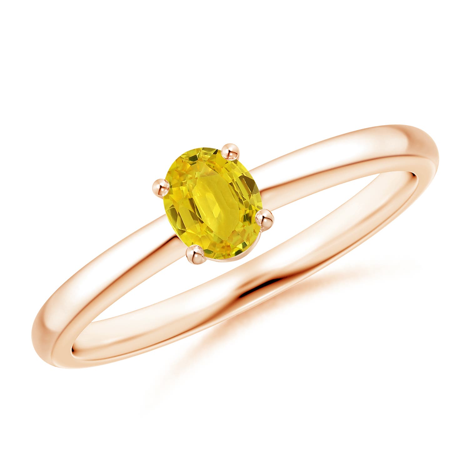 AAA - Yellow Sapphire / 0.45 CT / 14 KT Rose Gold