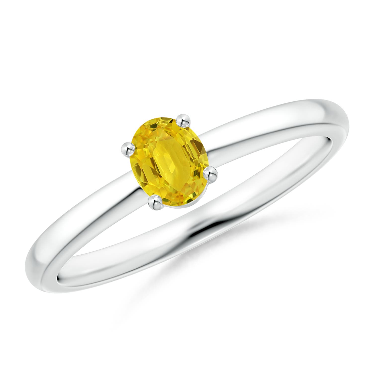 AAA - Yellow Sapphire / 0.45 CT / 14 KT White Gold