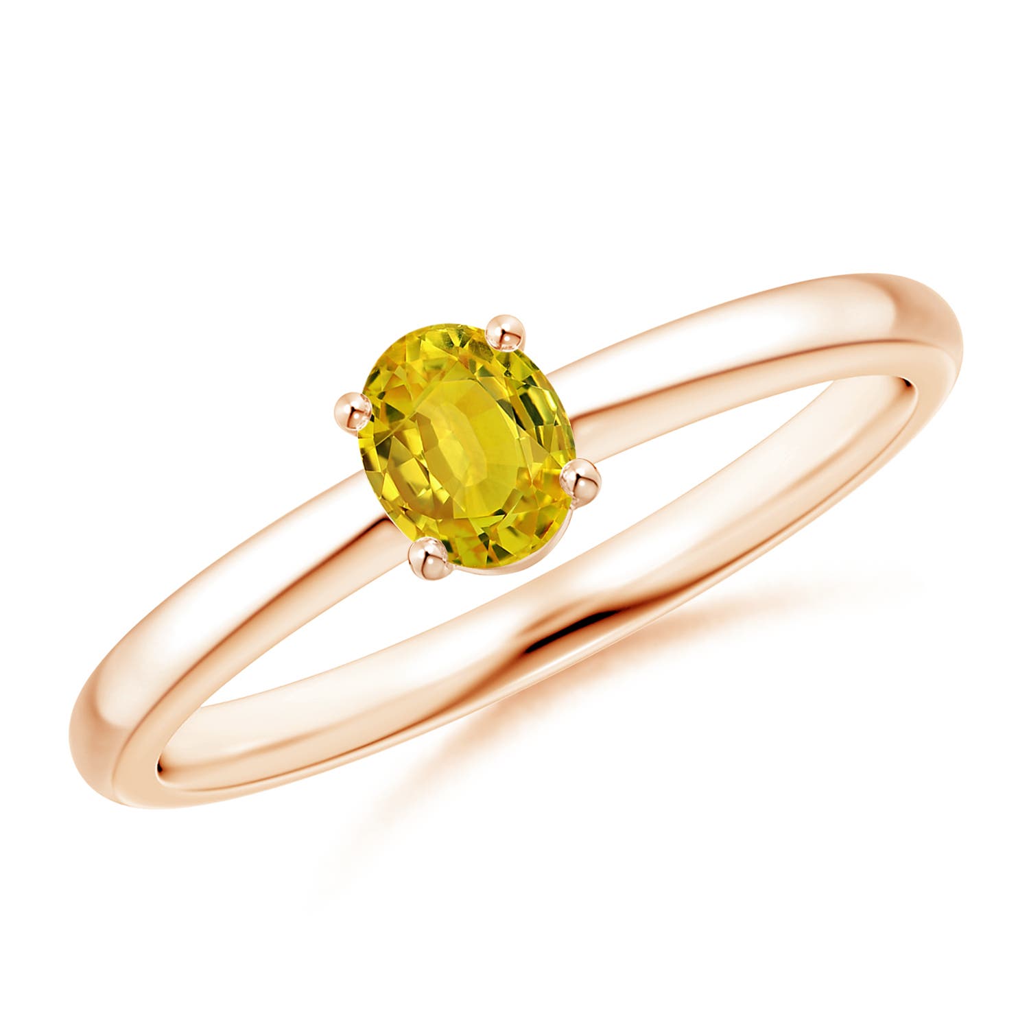 AAAA - Yellow Sapphire / 0.45 CT / 14 KT Rose Gold