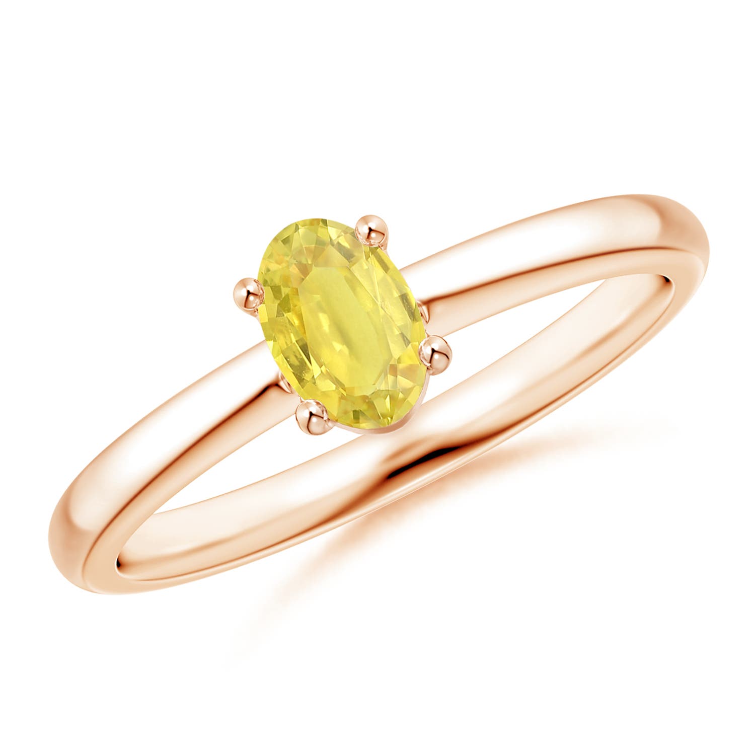 A - Yellow Sapphire / 0.66 CT / 14 KT Rose Gold