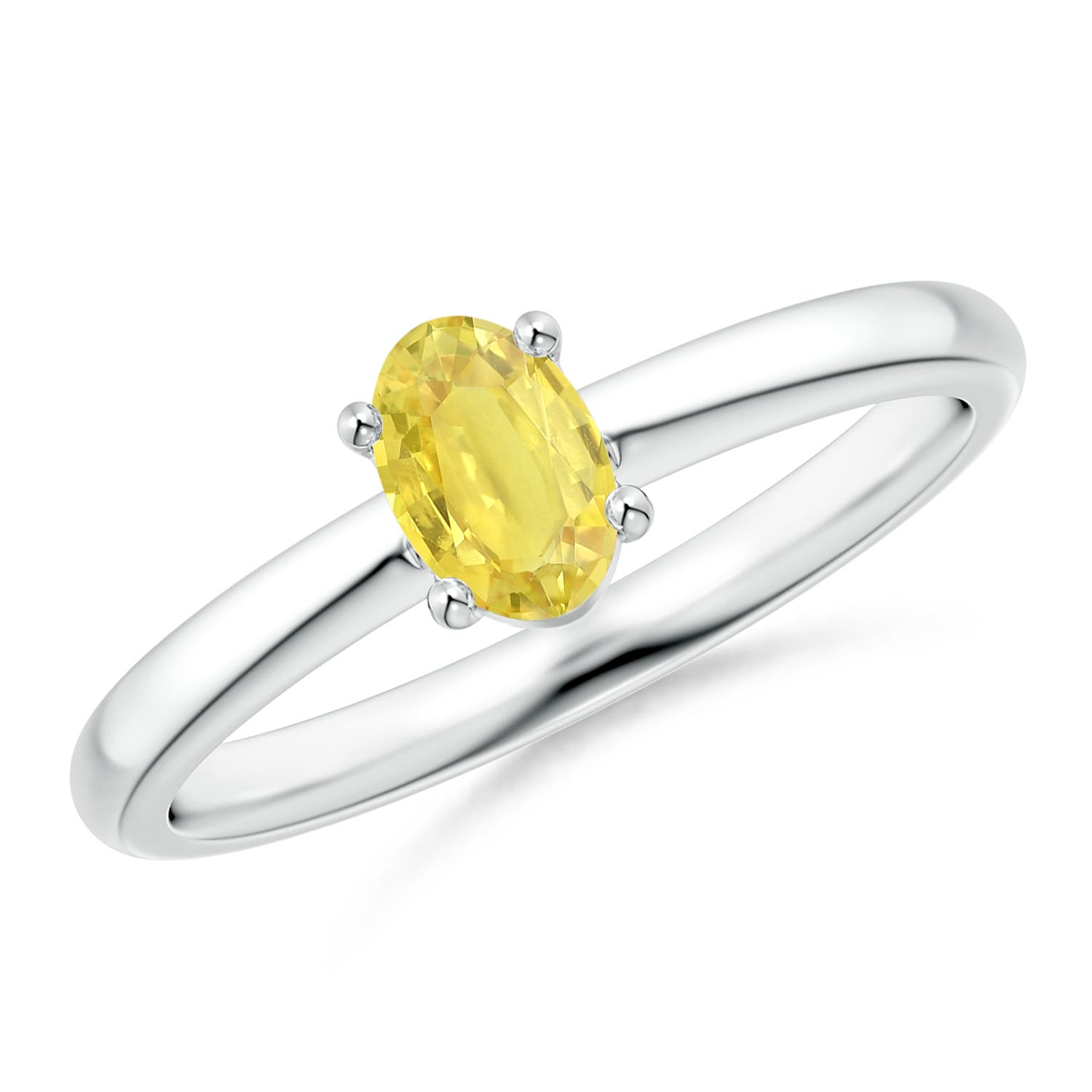 A - Yellow Sapphire / 0.66 CT / 14 KT White Gold