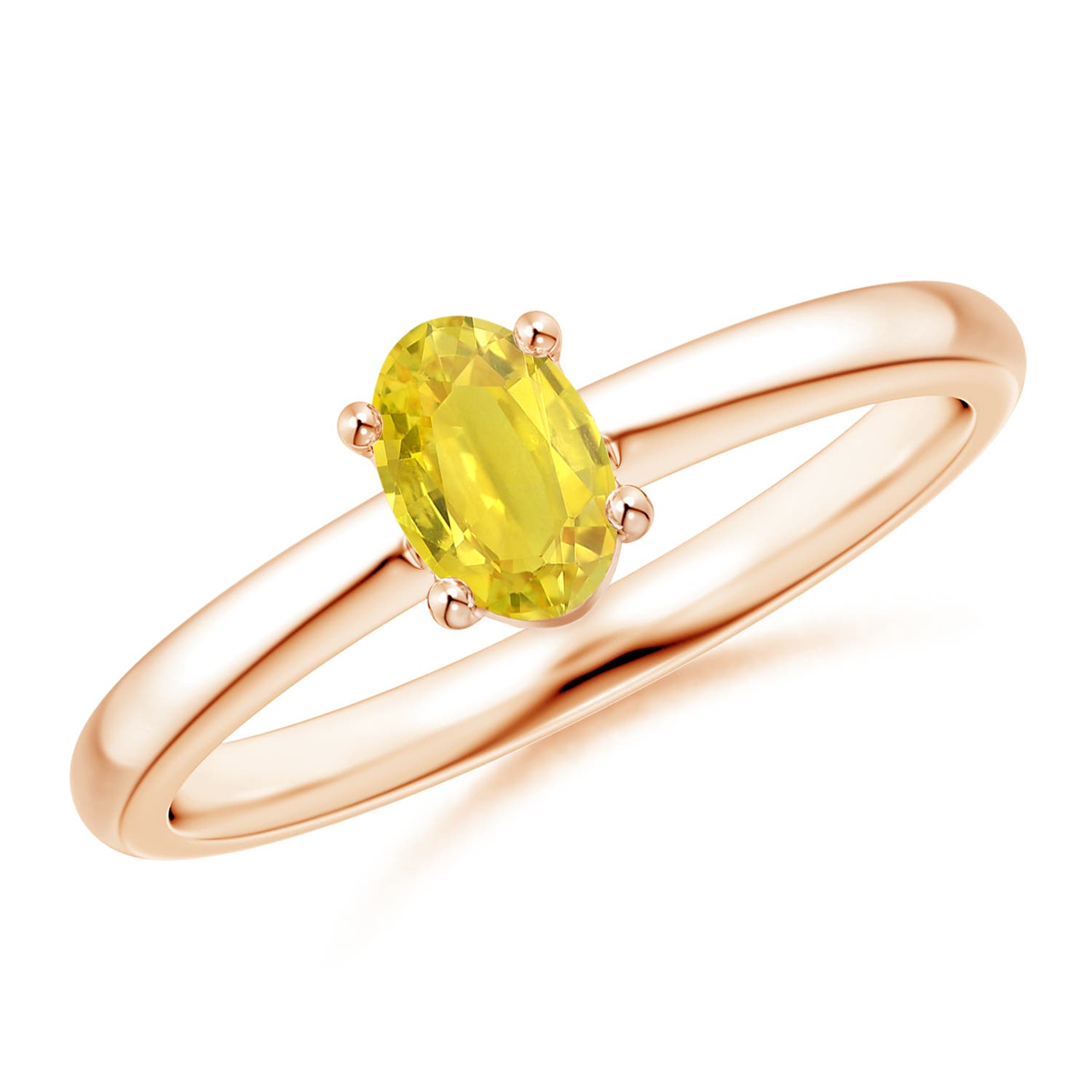 AA - Yellow Sapphire / 0.66 CT / 14 KT Rose Gold