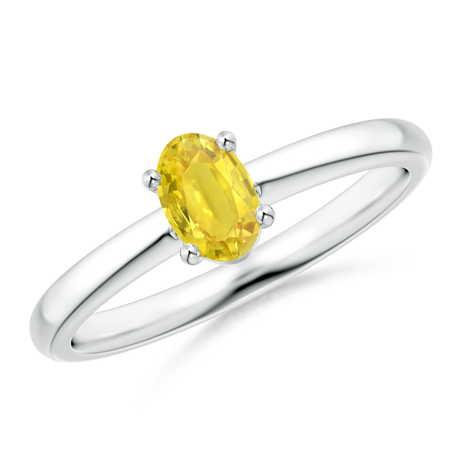 AA - Yellow Sapphire / 0.66 CT / 14 KT White Gold