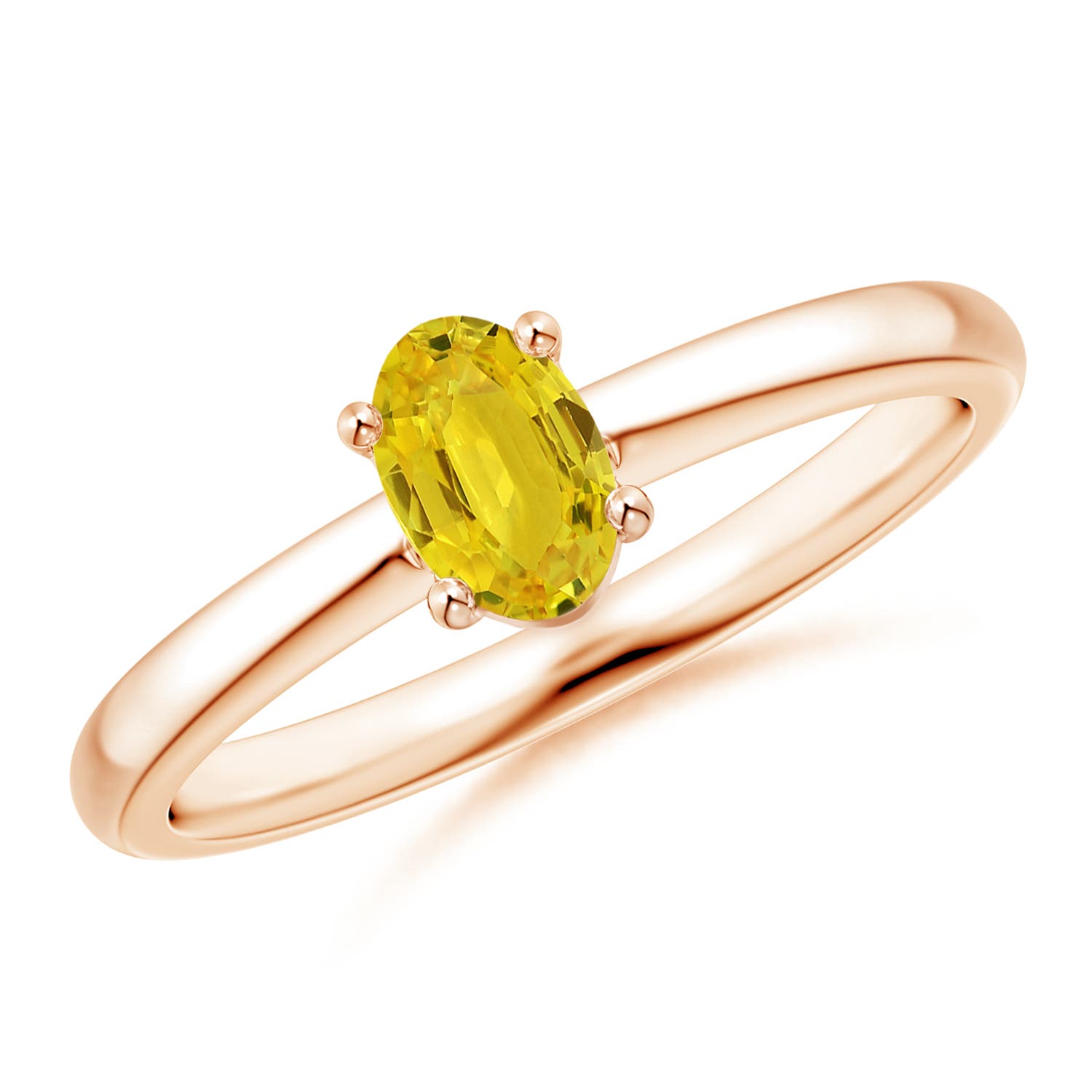 AAA - Yellow Sapphire / 0.66 CT / 14 KT Rose Gold