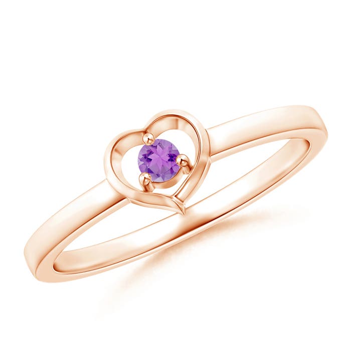 A - Amethyst / 0.06 CT / 14 KT Rose Gold