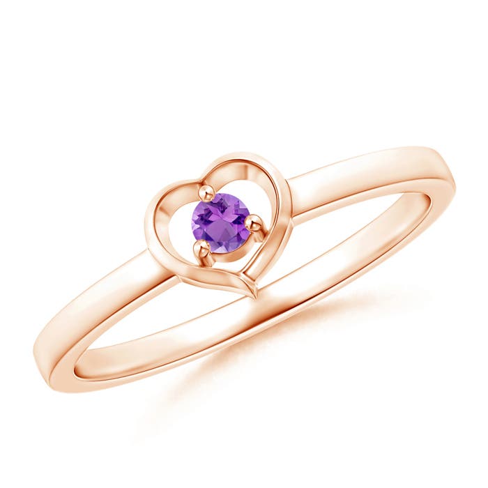 AA - Amethyst / 0.06 CT / 14 KT Rose Gold