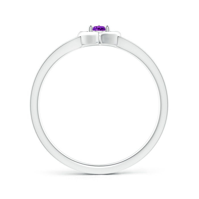 2.5mm AAA Floating Round Amethyst Open Heart Promise Ring in White Gold Product Image