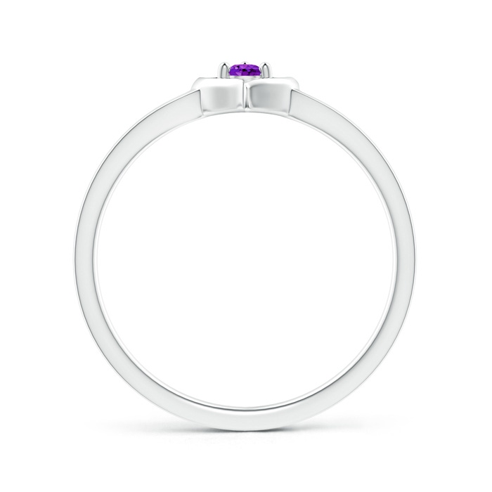 2.5mm AAA Floating Round Amethyst Open Heart Promise Ring in White Gold product image