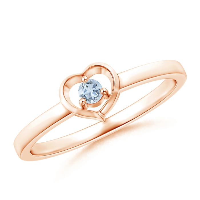 A - Aquamarine / 0.06 CT / 14 KT Rose Gold