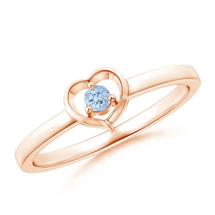 AA - Aquamarine / 0.06 CT / 14 KT Rose Gold