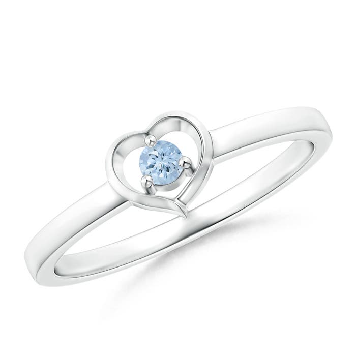 AA - Aquamarine / 0.06 CT / 14 KT White Gold