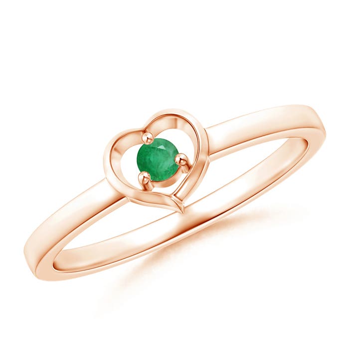 A - Emerald / 0.06 CT / 14 KT Rose Gold