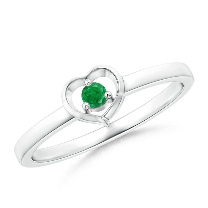 AA - Emerald / 0.06 CT / 14 KT White Gold