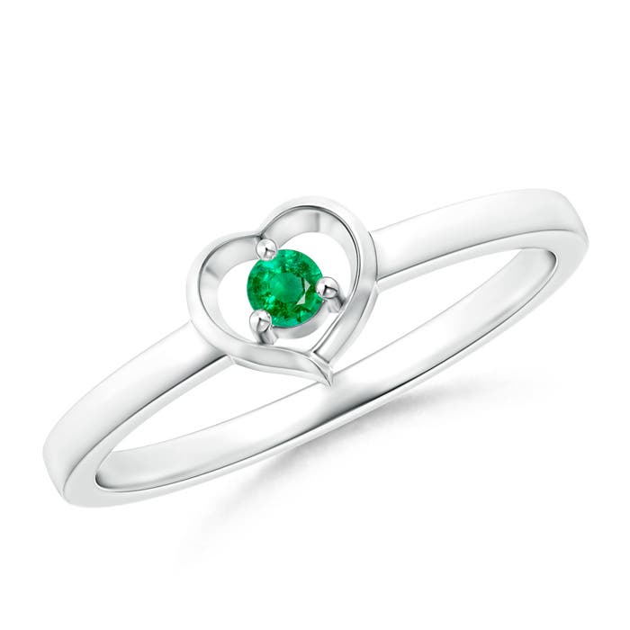 AAA - Emerald / 0.06 CT / 14 KT White Gold