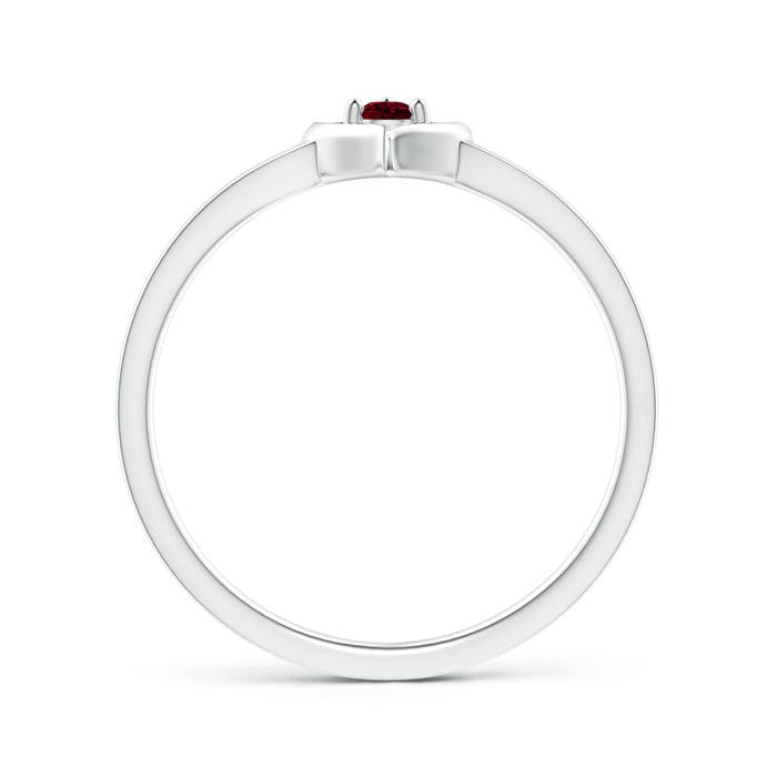 A - Garnet / 0.08 CT / 14 KT White Gold