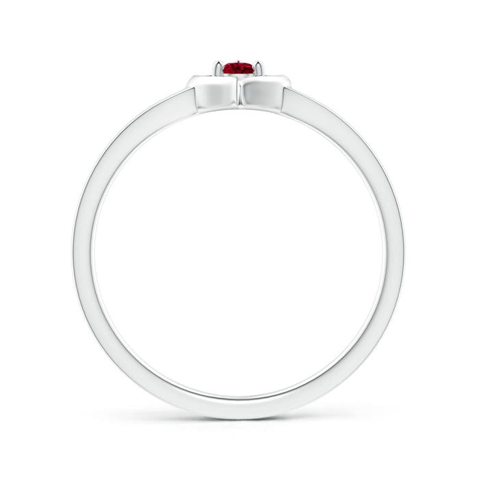 AAAA - Garnet / 0.08 CT / 14 KT White Gold