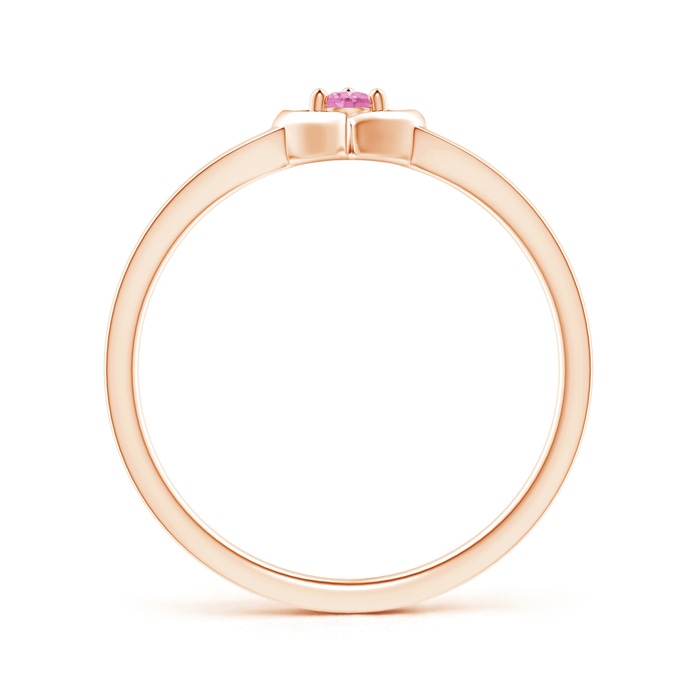 2.5mm A Floating Round Pink Sapphire Open Heart Promise Ring in Rose Gold side-1