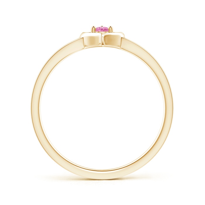 2.5mm A Floating Round Pink Sapphire Open Heart Promise Ring in Yellow Gold side-1