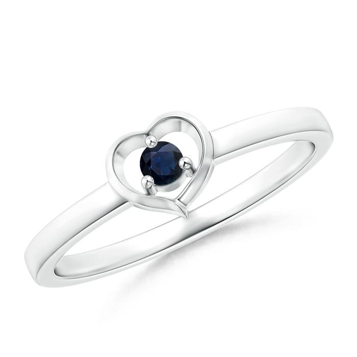 A - Blue Sapphire / 0.09 CT / 14 KT White Gold