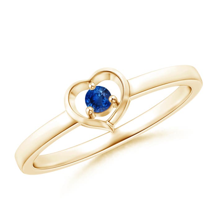 AAA - Blue Sapphire / 0.09 CT / 14 KT Yellow Gold