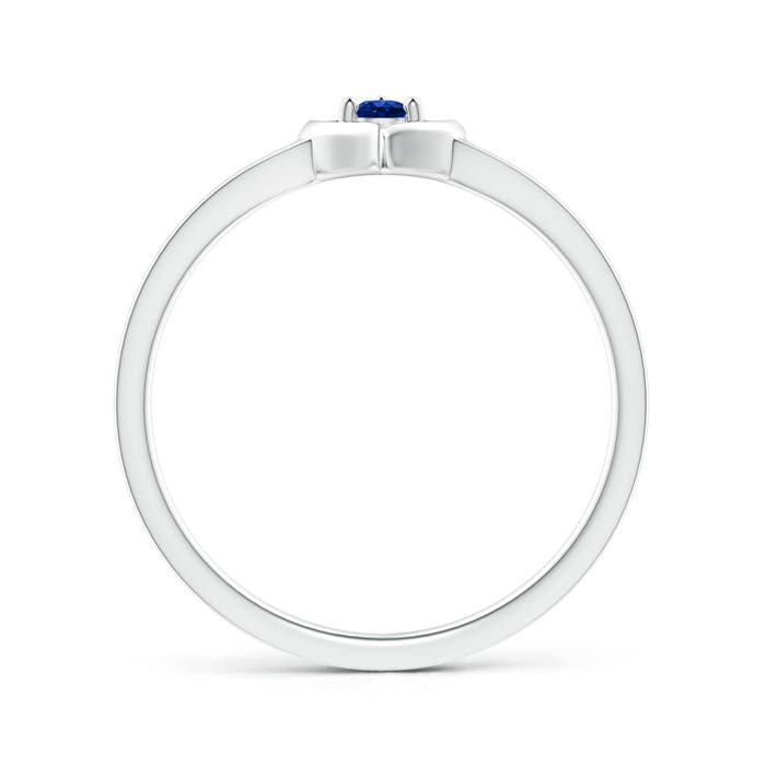 AAAA - Blue Sapphire / 0.09 CT / 14 KT White Gold