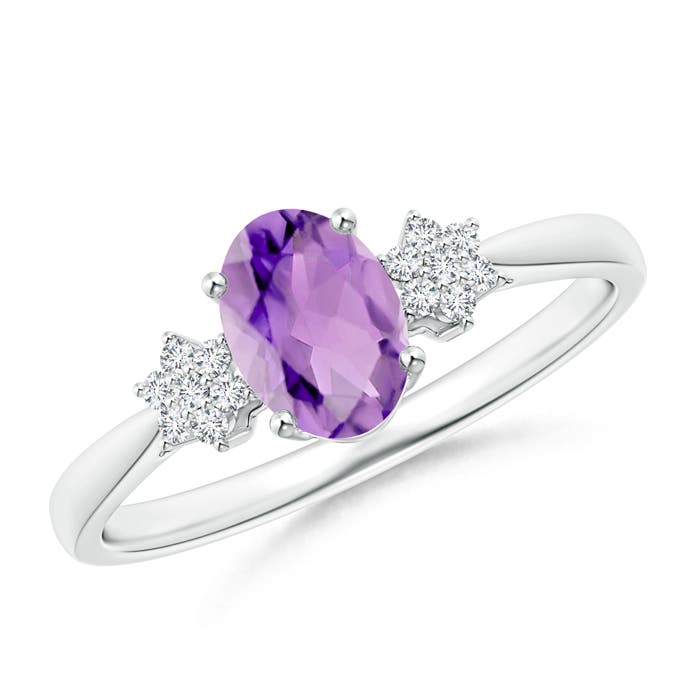 A - Amethyst / 0.78 CT / 14 KT White Gold