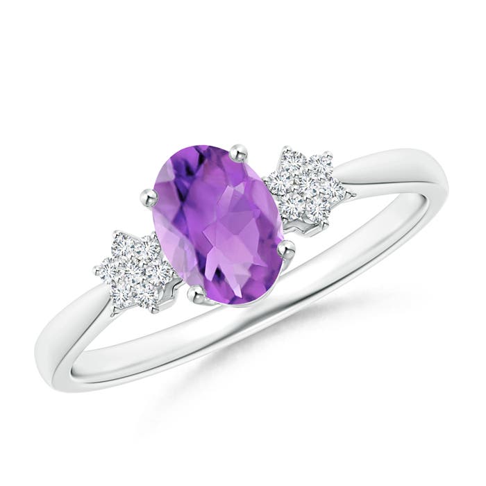 AA - Amethyst / 0.78 CT / 14 KT White Gold