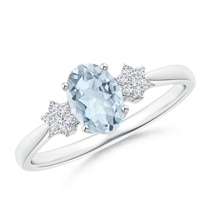 A - Aquamarine / 0.68 CT / 14 KT White Gold