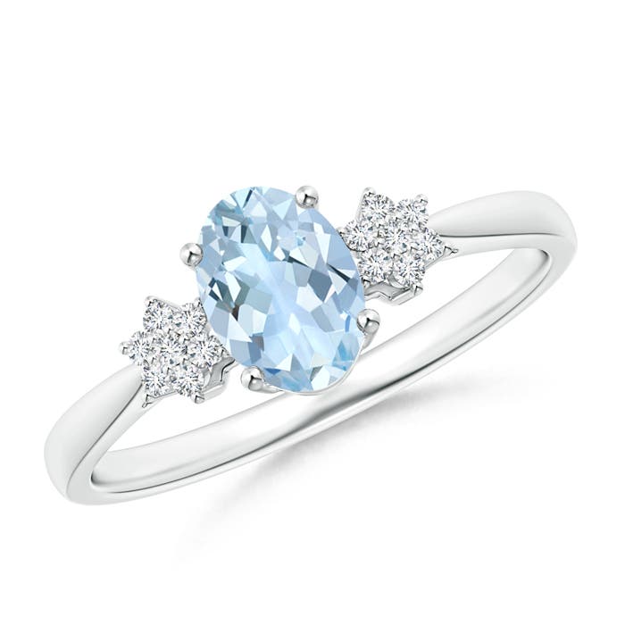 AA - Aquamarine / 0.68 CT / 14 KT White Gold