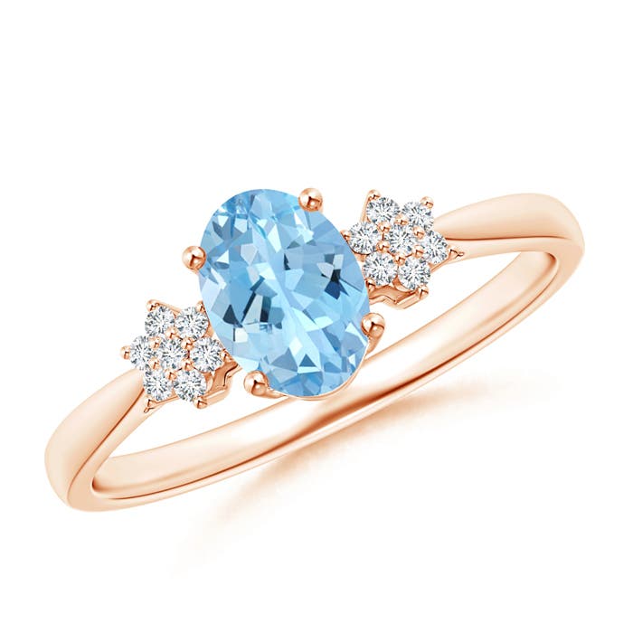 AAAA - Aquamarine / 0.68 CT / 14 KT Rose Gold