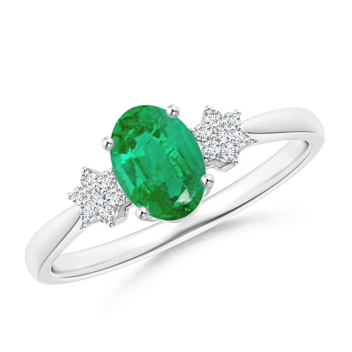 AA - Emerald / 0.74 CT / 14 KT White Gold