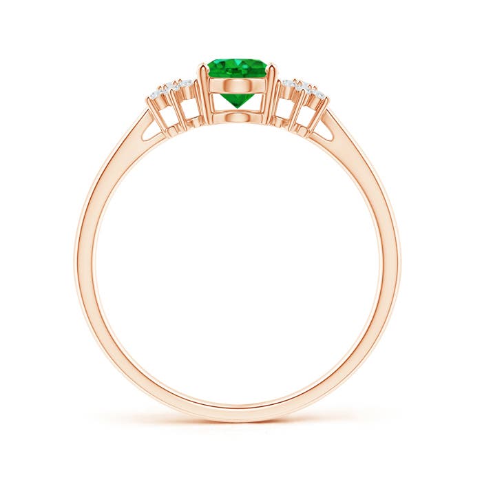 Premium - Lab-Grown Emerald / 0.74 CT / 14 KT Rose Gold