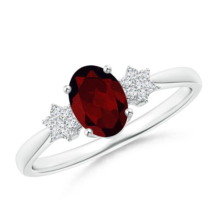 A - Garnet / 0.98 CT / 14 KT White Gold