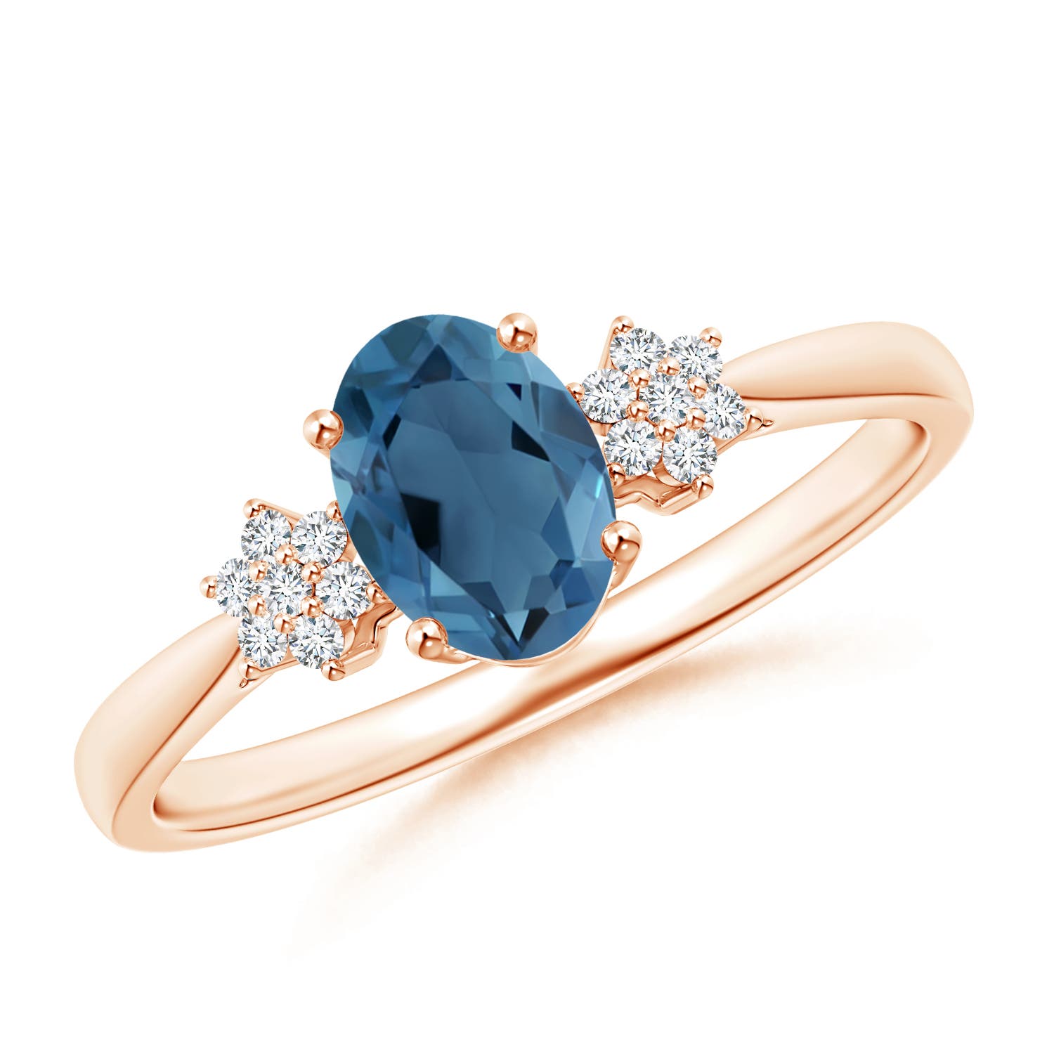 A - London Blue Topaz / 1.03 CT / 14 KT Rose Gold