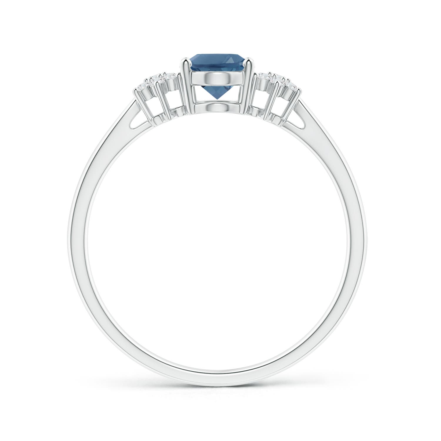 A - London Blue Topaz / 1.03 CT / 14 KT White Gold