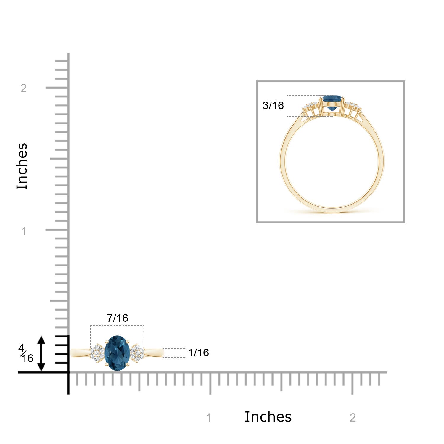 AA - London Blue Topaz / 1.03 CT / 14 KT Yellow Gold