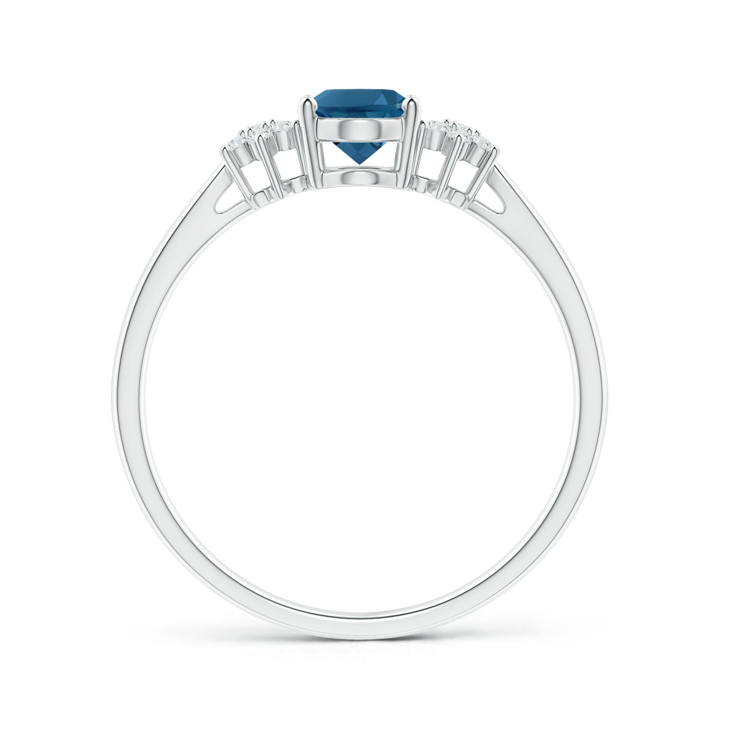 AAA - London Blue Topaz / 1.03 CT / 14 KT White Gold