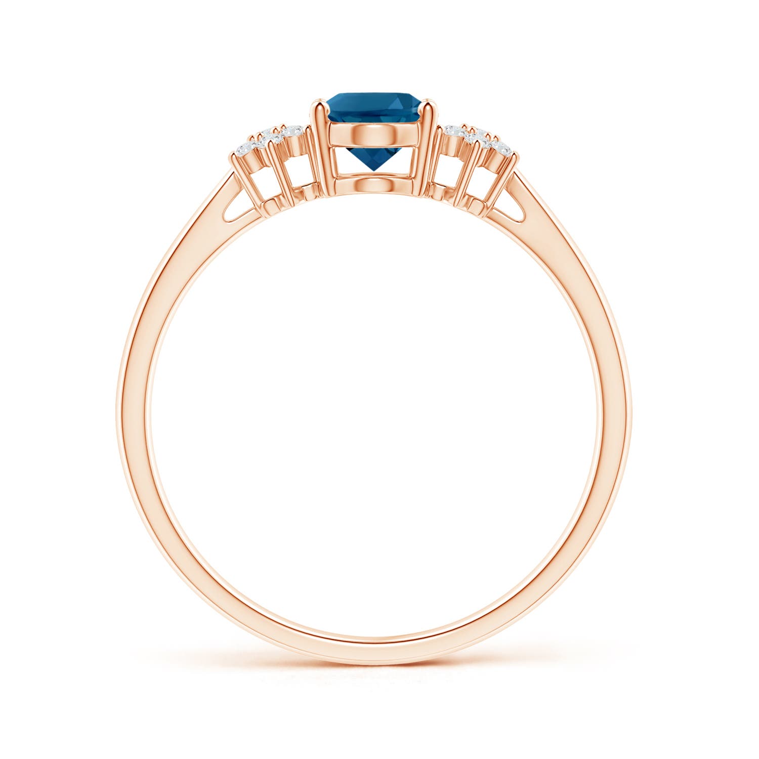 AAAA - London Blue Topaz / 1.03 CT / 14 KT Rose Gold