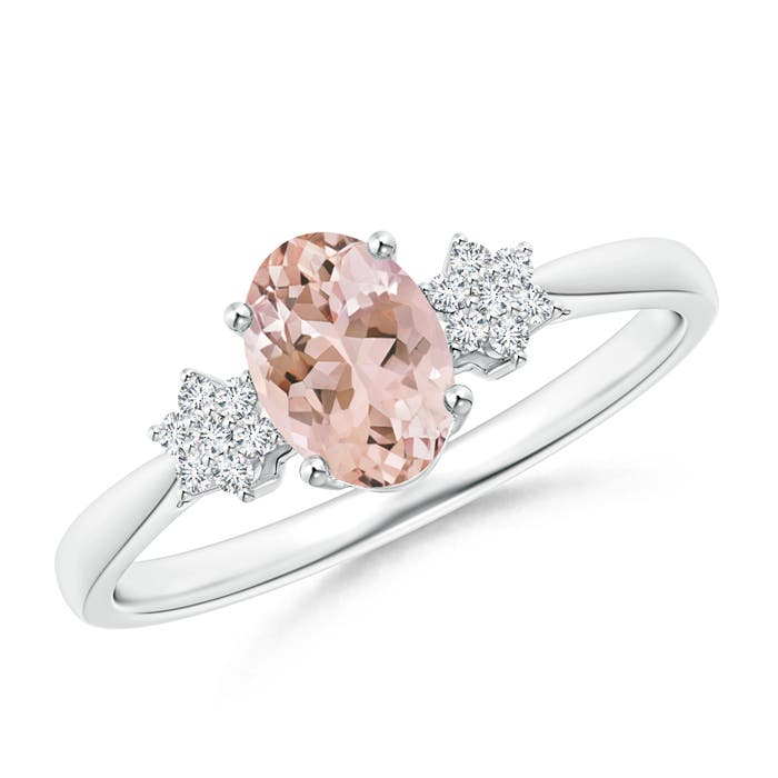 AAAA - Morganite / 0.78 CT / 14 KT White Gold