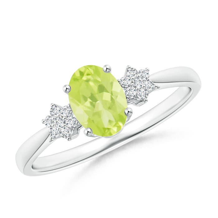 A - Peridot / 0.93 CT / 14 KT White Gold