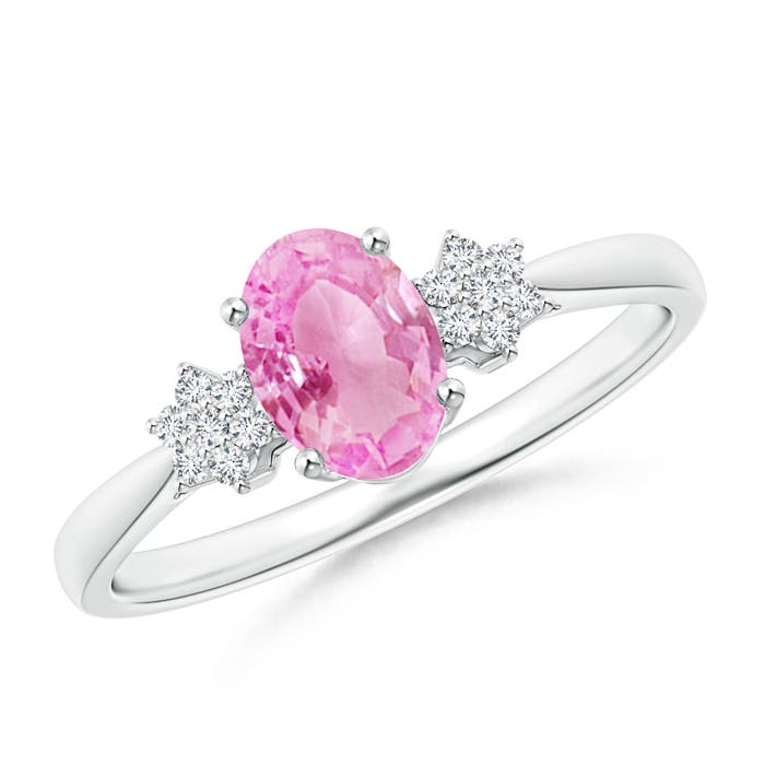 A - Pink Sapphire / 0.93 CT / 14 KT White Gold