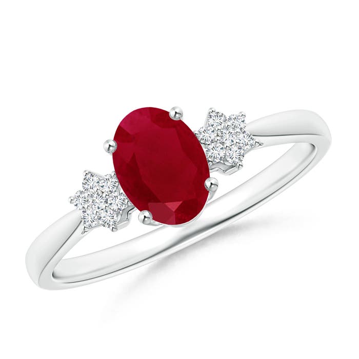 AA - Ruby / 1.08 CT / 14 KT White Gold