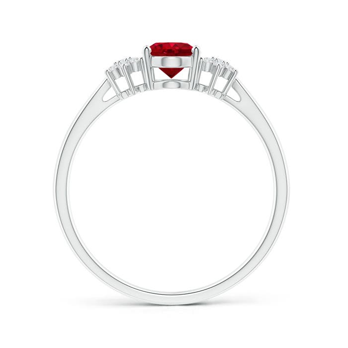 AAA - Ruby / 1.08 CT / 14 KT White Gold