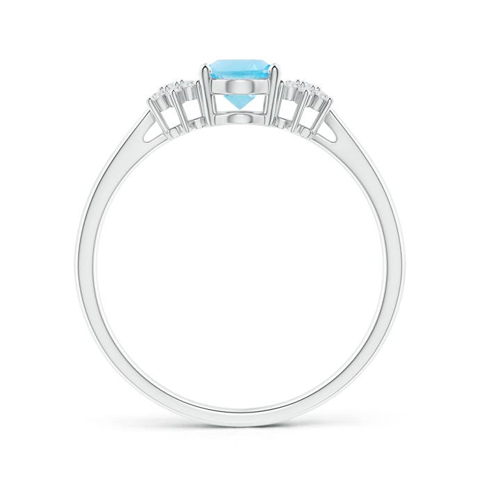 A - Swiss Blue Topaz / 1.03 CT / 14 KT White Gold