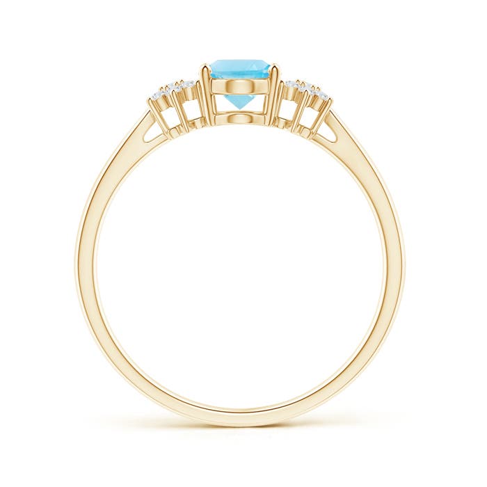 A - Swiss Blue Topaz / 1.03 CT / 14 KT Yellow Gold